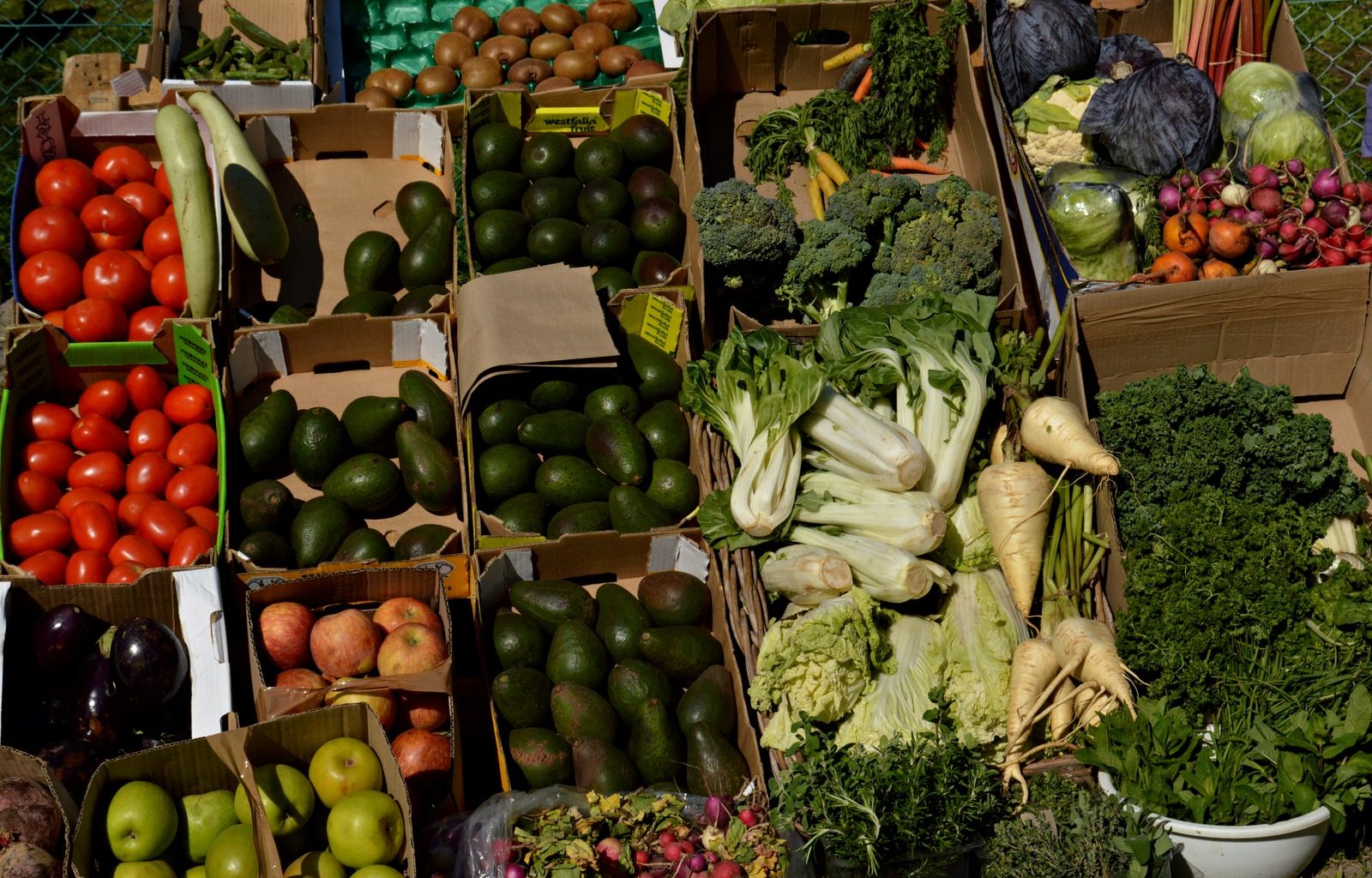 green and white vegetables on market