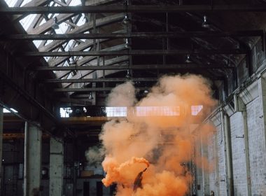orange smoke coming out from a building