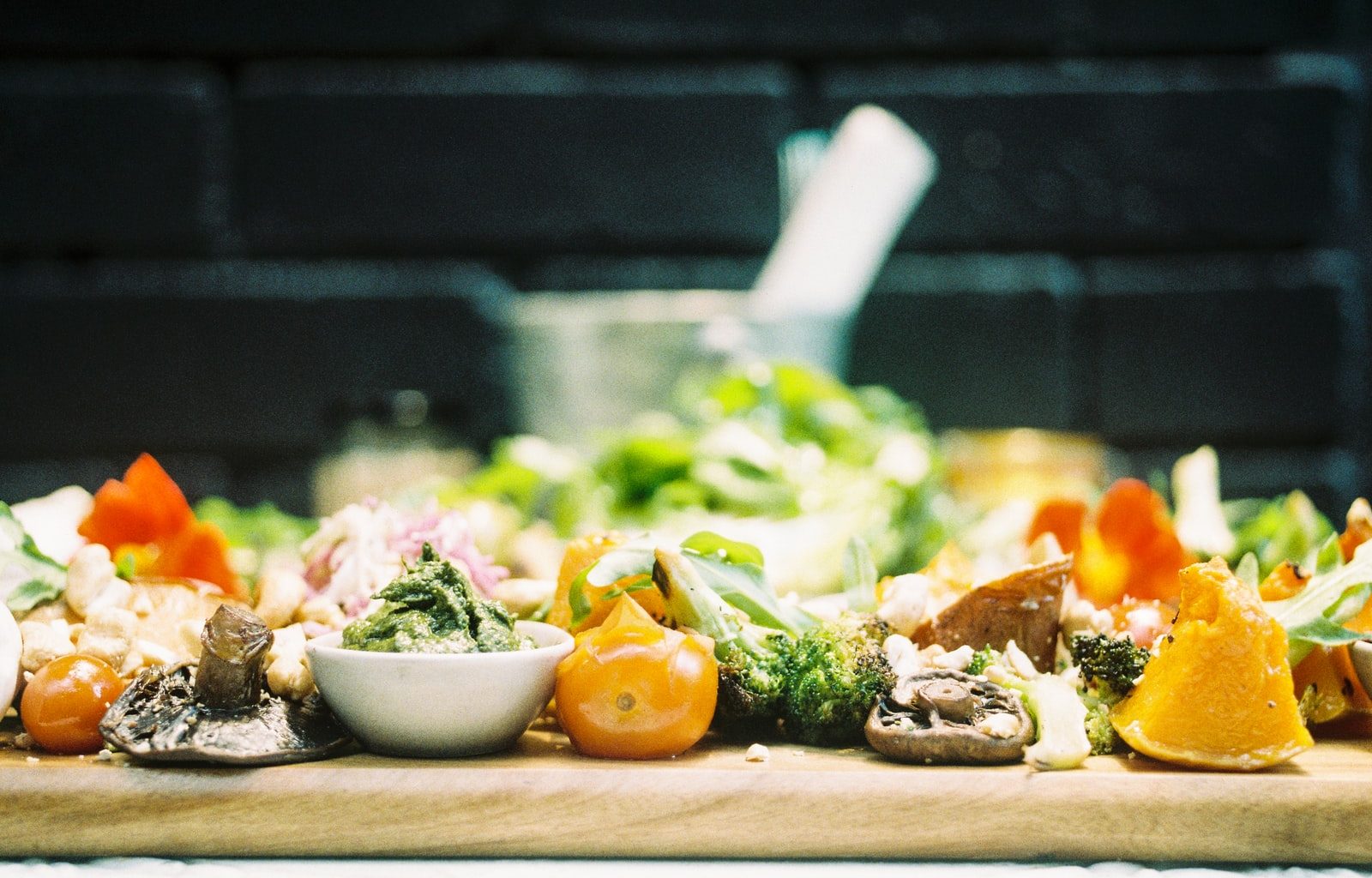 selective focus photography of tray of food