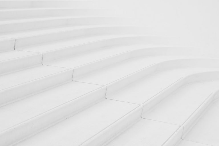 architectural photography of white stair