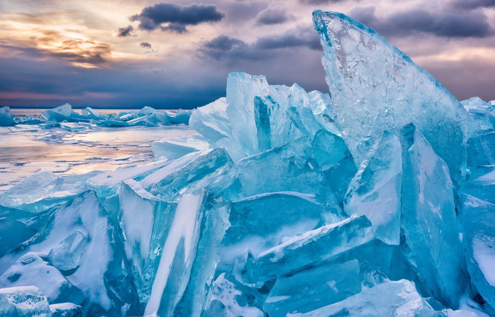 ice formation under gray clouds